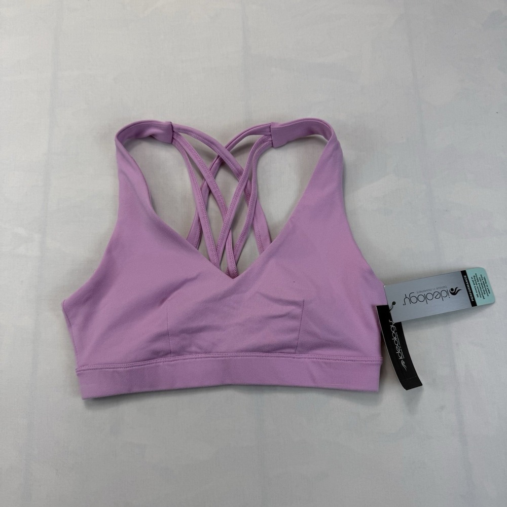 ideology NWT Women's XS Pink Purple Strappy Back Sports Bra Activewear